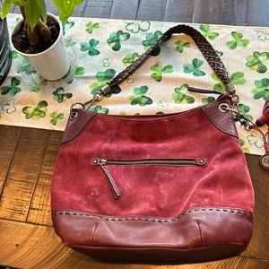 The sak red suede shoulder bag